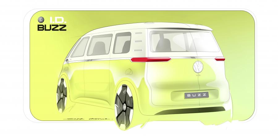 Эскиз Volkswagen I.D. Buzz 2017 года  (фото 21 из 82)